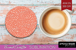 Pink Minimalist Round Coaster - Abstract Modern Coaster PNG Product Image 1