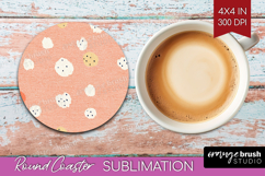Pink Minimalist Round Coaster - Abstract Modern Coaster PNG Product Image 1