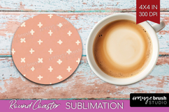 Pink Minimalist Round Coaster - Abstract Modern Coaster PNG Product Image 1