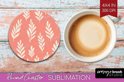 Pink Minimalist Round Coaster - Abstract Modern Coaster PNG Product Image 1