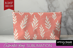 Pink Minimalist Cosmetic Bag - Abstract Modern Makeup Bag Product Image 1