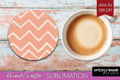 Pink Minimalist Round Coaster - Abstract Modern Coaster PNG Product Image 1