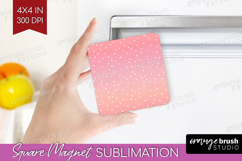 Pink Minimalist Magnet Sublimation - Abstract Modern Square Product Image 1