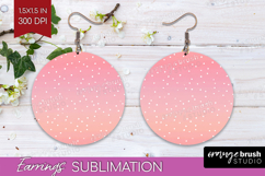 Pink Minimalist Round Earrings - Abstract Modern PNG Product Image 1