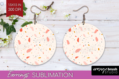 Pink Minimalist Round Earrings - Abstract Modern PNG Product Image 1