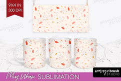 Pink Minimalist Mug Wrap - Abstract Modern Mug PNG Product Image 1