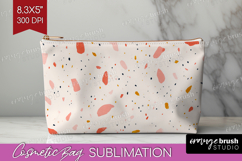 Pink Minimalist Cosmetic Bag - Abstract Modern Makeup Bag Product Image 1