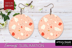 Pink Minimalist Round Earrings - Abstract Modern PNG Product Image 1