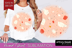 Pink Minimalist Round Tshirt Background - Abstract Modern Product Image 1