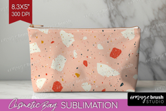 Pink Minimalist Cosmetic Bag - Abstract Modern Makeup Bag Product Image 1