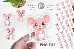Pink Mouse Valentine Sticker Product Image 1