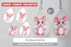 Earring Pink Mouse Valentine Product Image 1