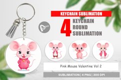 Keychain Pink Mouse Valentine Product Image 1