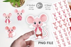 Pink Mouse Valentine Sticker Product Image 1