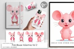 Digital Paper Pink Mouse Valentine Product Image 1