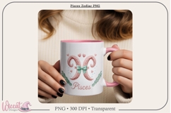 Pisces Zodiac PNG, Cozy Faux Knit Astrology Clipart, Product Image 6