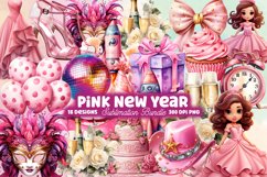 Pink New Year Clipart Sublimation Bundle, Happy New Year Clipart, Happy New Year Clipart Bundle, Happy New Year Watercolor, Watercolor Happy New Year, Happy New Year Sublimation, Happy New Year, Happy New Year Clip Art, Happy New Year Sublimation Designs,