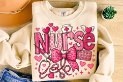 Nurse Valentine's Day PNG, Nurse Mom PNG, Coquette Bow PNG Product Image 1