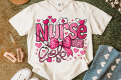 Nurse Valentine's Day PNG, Nurse Mom PNG, Coquette Bow PNG Product Image 4