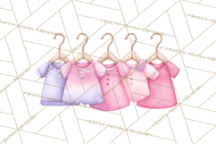 Baby Nursery Clipart PNG, Pink Purple Baby Shower Decor Product Image 2