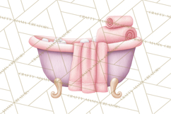 Baby Nursery Clipart PNG, Pink Purple Baby Shower Decor Product Image 4