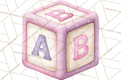 Baby Nursery Clipart PNG, Pink Purple Baby Shower Decor Product Image 3