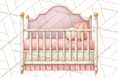 Baby Nursery Clipart PNG, Pink Purple Baby Shower Decor Product Image 5