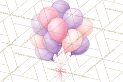 Baby Nursery Clipart PNG, Pink Purple Baby Shower Decor Product Image 3