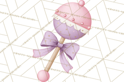 Baby Nursery Clipart PNG, Pink Purple Baby Shower Decor Product Image 5