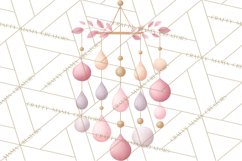 Baby Nursery Clipart PNG, Pink Purple Baby Shower Decor Product Image 3