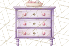 Baby Nursery Clipart PNG, Pink Purple Baby Shower Decor Product Image 5