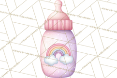 Baby Nursery Clipart PNG, Pink Purple Baby Shower Decor Product Image 5