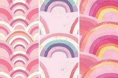 Pink Nursery Rainbow Patterns Digital Paper Bundle Product Image 2