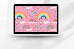 Pink Nursery Rainbow Patterns Digital Paper Bundle Product Image 3
