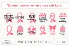 Breast cancer awareness stickers. Pink pumpkin sticker Product Image 1