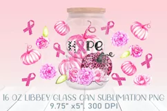 Pink october 16 oz libbey glass can, breast cancer awareness Product Image 2