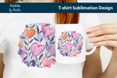 Pink orange hearts and leaves TShirt Background