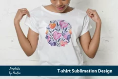 Pink orange hearts and leaves TShirt Background