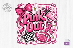 Pink Out Cheer Football Breast Cancer PNG Product Image 1