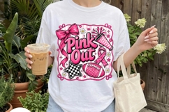 Pink Out Cheer Football Breast Cancer PNG Product Image 4