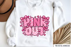 PINK OUT Coquette Sublimation Design, october png Product Image 2