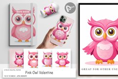 Digital Paper Pink Owl Valentine Product Image 1