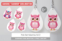Earring Pink Owl Valentine Product Image 1