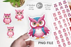 Pink Owl Valentine Sticker Product Image 1