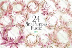 Pink Pampas Rustic Sublimation Clipart Product Image 1
