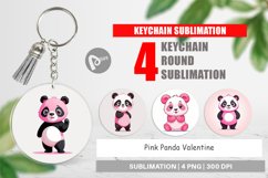 Keychain Pink Panda Valentine Product Image 1