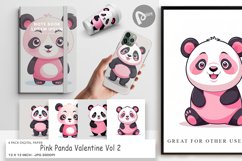Digital Paper Pink Panda Valentine Product Image 1
