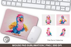 Mouse Pad Pink Parrot Valentine Product Image 1