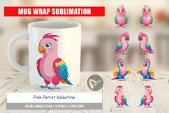 Mug Wrap Design Pink Parrot Valentine Product Image 1