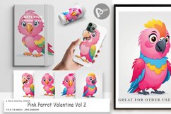 Digital Paper Pink Parrot Valentine Product Image 1